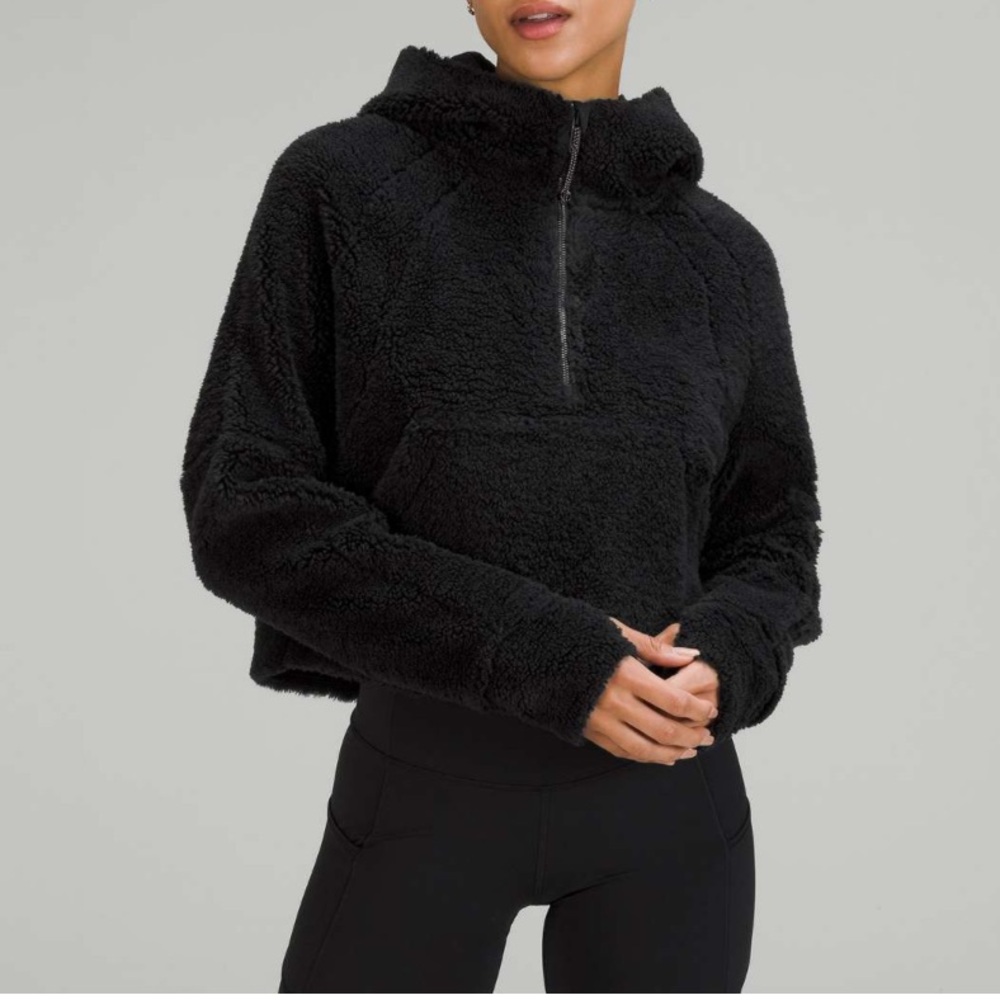 Lululemon Scuba Oversized Half-Zip Fleece Hoodie XS/S Black